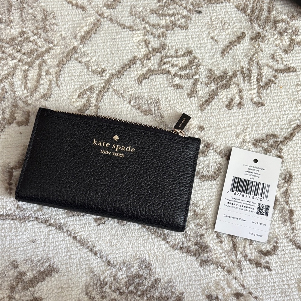 Kate Spade Black Pebbled Leather Wallet